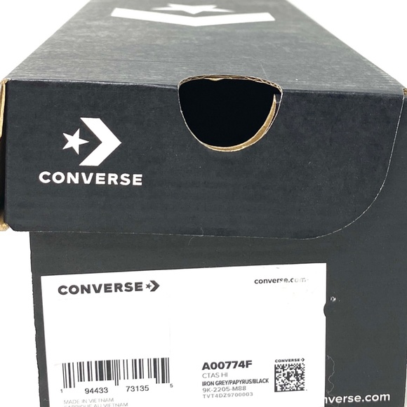 Converse CTAS HI All Star Deco Stitch High Top Black Gray Women's Canvas A00774F - Picture 9 of 10